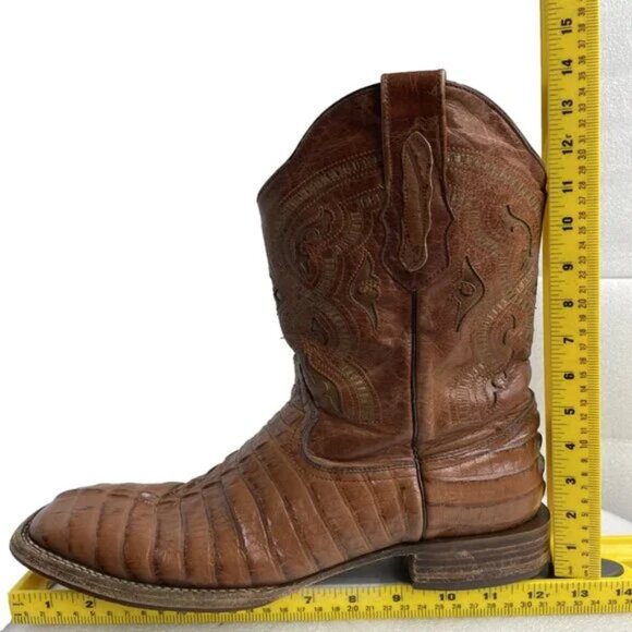El Herrado Alligator Crocodile Western Cowboy Boots 9.5 - Picture 11 of 13